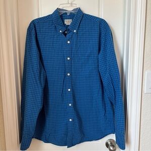 J. Crew Men's Blue Plaid Button Down Shirt